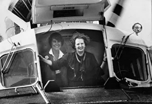 Tory Prints: Margaret Thatcher and Virginia Bottomley in hovercraft - June 1983