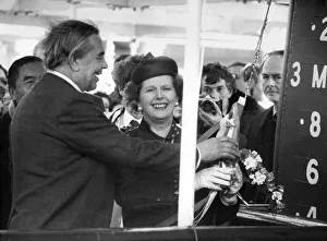 Margaret Thatcher visiting Austin and Pickersgill shipyard, Sunderland