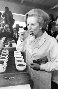 Margaret Thatcher visiting Ringtons tea factory in Byker, Newcastle