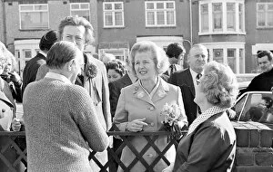 Images Dated 1st March 1976: Margaret Thatcher visits Coventry and chats to a resident in the Radford area of the city