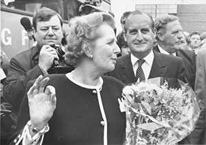 Margaret Thatcher visits the Gateshead Metrocentre with John Hall