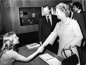 00065 Prints: Margaret Thatcher visits the offices of the Newcastle Evening Chronicle and Journal