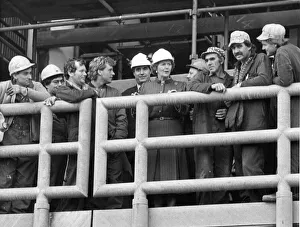 Helmut Prints: Margaret Thatcher visits Press Production Systems yards at Wallsend