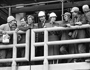 Margaret Thatcher visits Press Production Systems yards at Wallsend