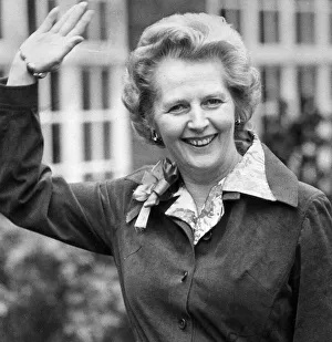 Margaret Thatcher waving looking confident - May 1977 - 06 / 05 / 1977