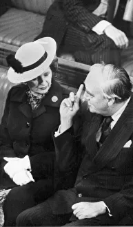 Margaret Thatcher with William Whitelaw on front bench in House of Commons - November