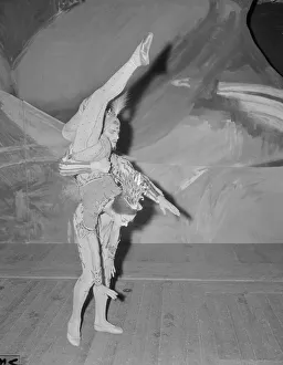 Margot Fonteyn ballet dancer rehearsing before going on stage in the Ballet La Peri