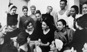 Margot Fonteyn talking with dancers from the Brazilian Ballet during their rehearsals