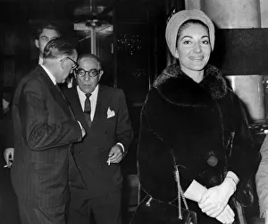 Italian Prints: Maria Callas, the opera singer, leaving the Savoy Hotel in London to give evidence