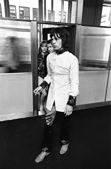 Marianne Faithfull and Mick Jagger arrive at Granada studios. 31st July 1967