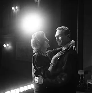 Marie Bell and Pierre Vaneck rehearse a scene from the production of Francoise Sagan