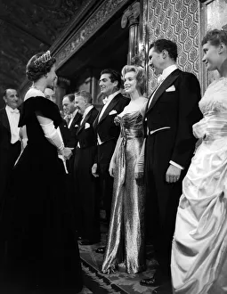 Marilyn Monroe October 1956 meets Queen Elizabeth II at the Royal Film Show