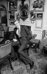 Disco Prints: Mark Birley, owner of the famous Annabels nightclub in London, pictured at home