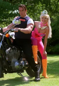Mark Griffin Gladiators Trojan who plays Action Man meets Sindy at the launch of both