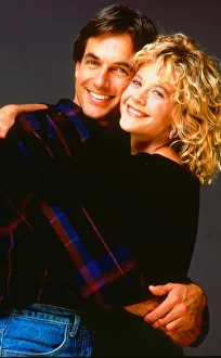 Bright Prints: Mark Harmon actor hugging Meg Ryan in film movie Presidio January 1989