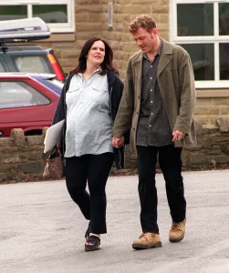 Mark Jordan actor in the TV Prog Heartbeat with his heavily pregnant wife Siobhan