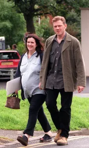 Mark Jordan actor in the TV Prog Heartbeat with his heavily pregnant wife Siobhan