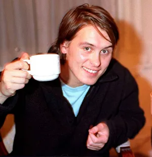 Mark Owen former member of boy band Take That 2nd November 1997 shares a cup of tea