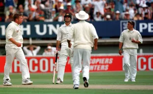 00273 Prints: Mark Taylor the Australian cricketer caught and bowled out by England