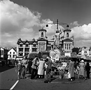 Market Place in Kingston upon Thames, Greater London (formerly Surrey). June 1957