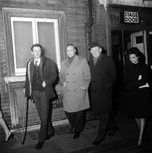 Marlon Brando actor and Trevor Howard April 1964 leaving the Queens Theatre