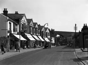 Marlowes street scene in Hemel Hempstead, Hertfordshire. 12th August 1949