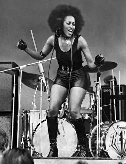 Core200 Prints: Marsha Hunt actress of the musical Hair performs at the pop festival on the Isle of Wight
