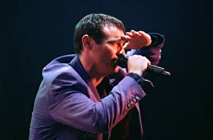 Football Stadium Prints: Marti Pellow singer with Wet Wet Wet pop group September 1997 in concert at Parkhead