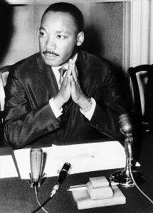 Civil Rights Prints: Martin Luther King at the Chapter House of St Pauls Cathedral after giving sermon