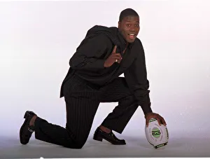 Kneeling Prints: Martin Offiah the Rugby League star who will play at Twickenham