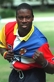 Rugby Shirt Prints: Martin Offiah, who joins the Rugby League team the London Broncos