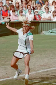 Martina Navratilova during her Ladies Singles Final against Steffi Graf in 1988