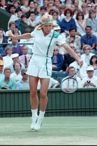 Martina Navratilova during her Ladies Singles Final against Steffi Graf in 1988