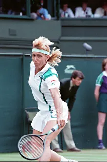 00973 Prints: Martina Navratilova during her Ladies Singles Final against Steffi Graf in 1988
