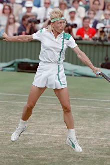 Martina Navratilova during her Ladies Singles Final against Steffi Graf in 1988
