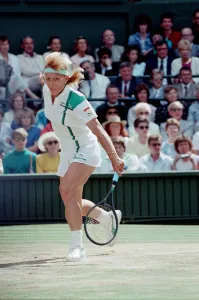 Martina Navratilova during her Ladies Singles Final against Steffi Graf in 1988