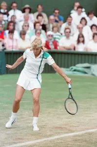Martina Navratilova during her Ladies Singles Final against Steffi Graf in 1988