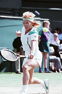 Martina Navratilova during her Ladies Singles Final against Steffi Graf in 1988