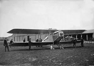 Canada Prints: The Martinsyde Raymor biplane being assembled at the airfield at Quidi Vidi Lake in St