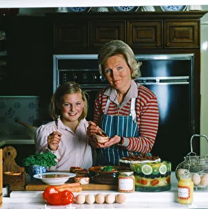 Mary Berry, British food writer and television presenter. October 1982