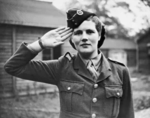 00328 Prints: Mary Churchill daughter of Prime Minister Winston Churchill seen here on parade in