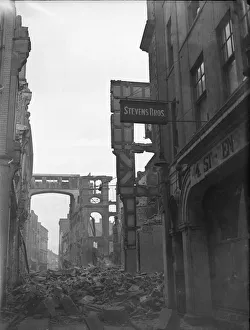 Mary le Port Street, Bristol the morning after a devastating raid on the city by