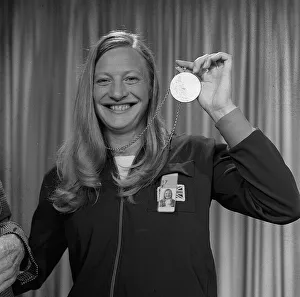 Mary Peters athlete winner of the Pentathlon gold medal at the Munich Olympic Games