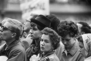 01167 Prints: Mass demonstration held outside Rathaus Schoneberg City Hall in protest against