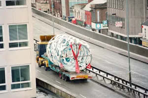 Sculpture Prints: A massive bottle-neck on the A66, beneath the buildings of Middlesbrough