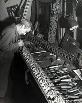 Master Carpenter, Mr Puffett puts the finishing touches to a skirting
