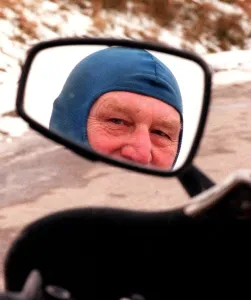 Tourer Prints: Bill Mather and his trusty old BMW March 1998 Pose at the top end oth the Rest