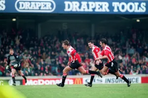 00492 Prints: Mathew Le Tissier of Southampton tcelebrates after scoring a goal against Wimbledon