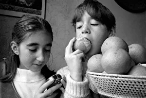 Matthew Ives, timed by his sister Sally, 11, eating his way to a world record by