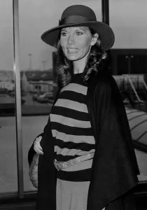 Elegance Prints: Maud Adams Actress at Heathrow Airport - December 1982